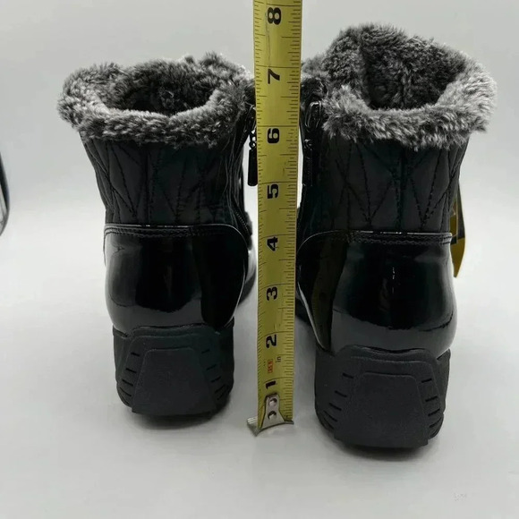 Khombu NWT Womens 8W Black Quilted Winter Boots Faux Fur Lining K Comfort - Picture 12 of 16